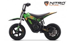 NITRO MOTORS Flee G2 Moto de cross eléctrica para niños 500W de potencia máxima 24V Litio 12" Prime